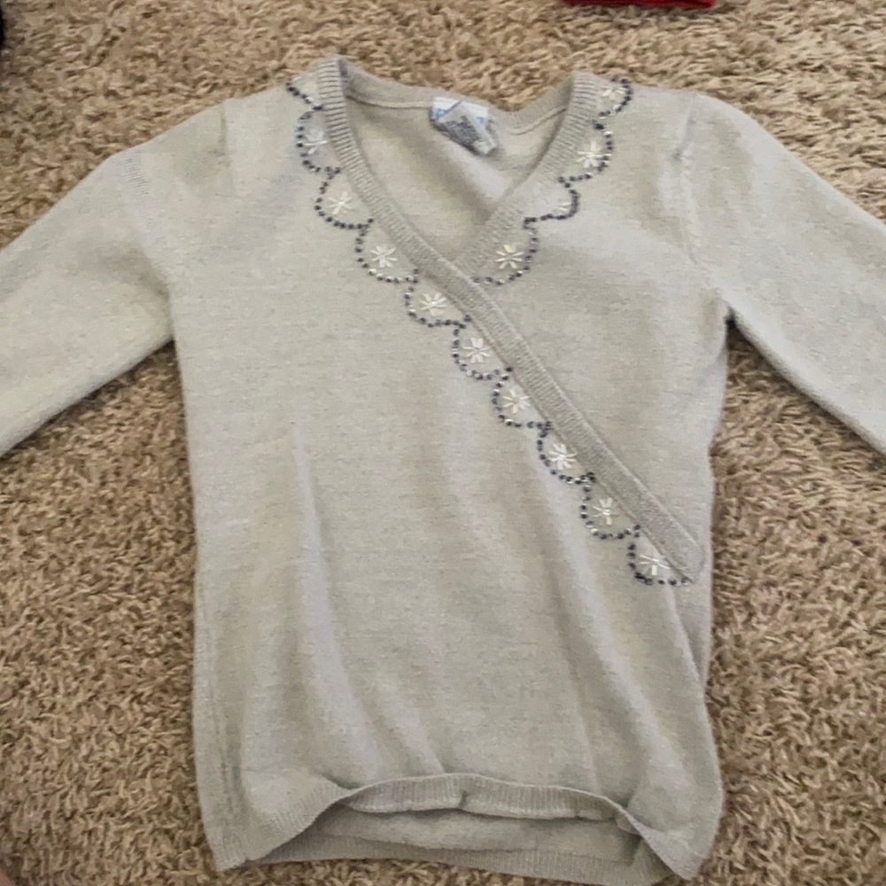 Girls winter beaded long sleeve sweater